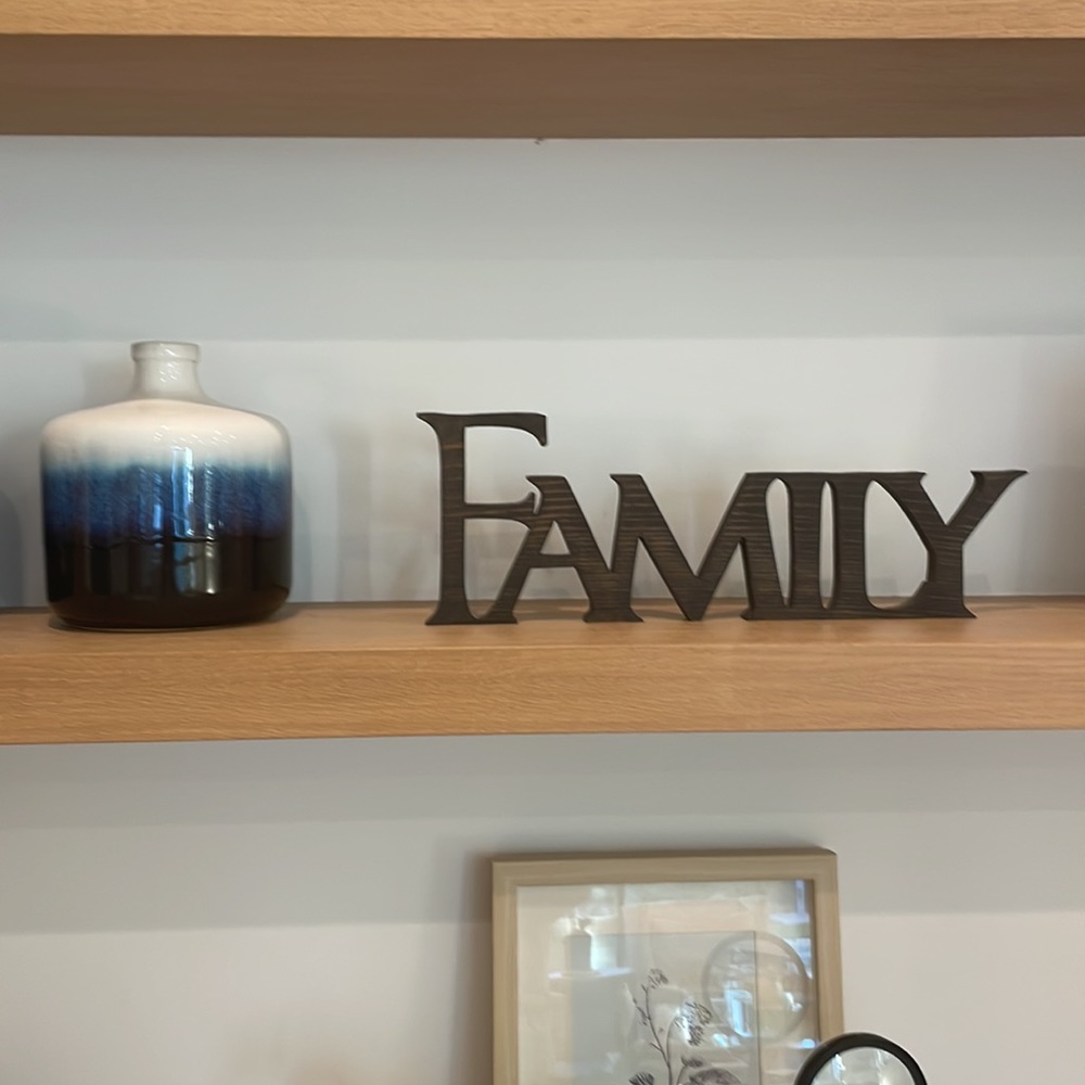 Hand made out of wood “Family” sign